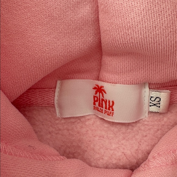 Kids Pink Palm Puff Hoodie with Palm Tree Design size xs - Picture 2 of 3